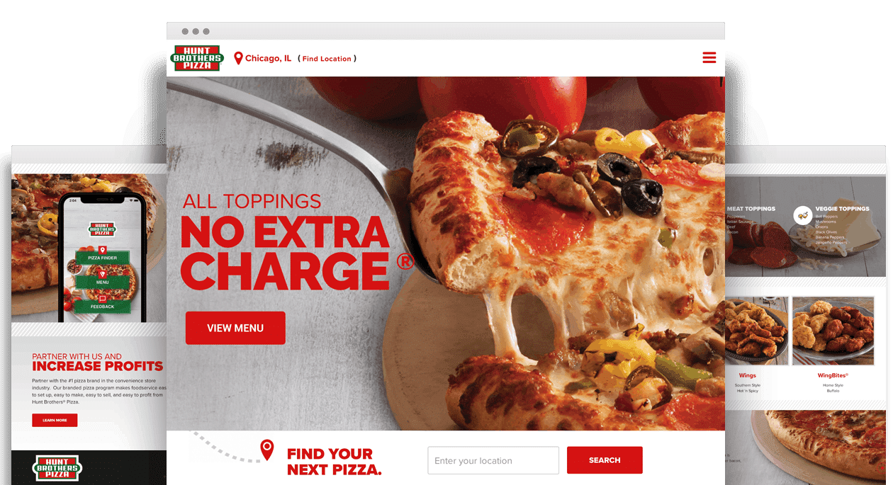 Hunt Brothers Pizza | Website Design | Darkstar Digital